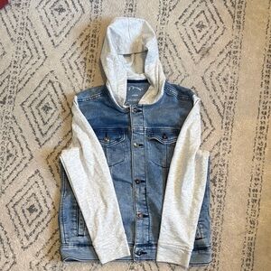 Art Class Denim and Gray Hooded Jacket